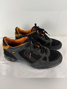 Allrounder by Mephisto Hiking Shoes Women's 8.5 Black Suede Orange Lace-Up EUC